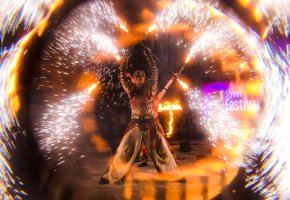 Pyrotechnik in der Feuershow