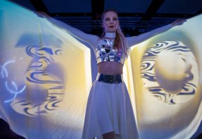 Projektionskartierung auf Künstler