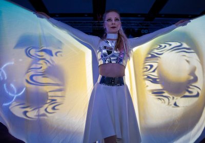 Projektionskartierung auf Künstler